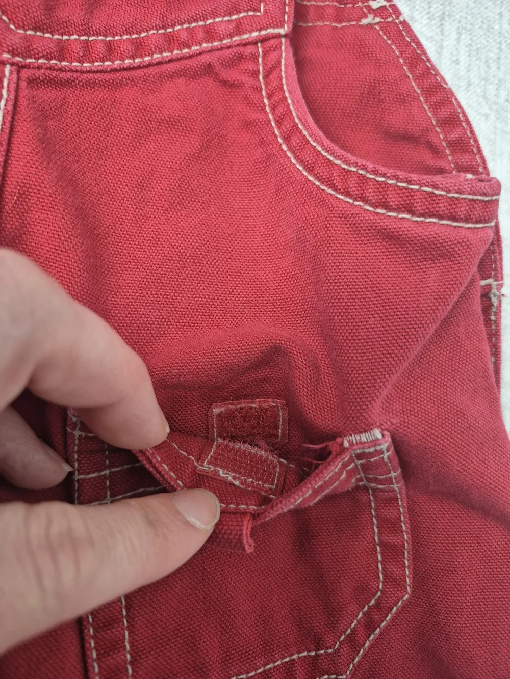 Vintage Gymboree Red Denim Shortalls Overalls 3-6M Year 2000